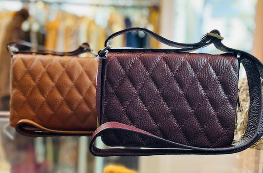 Leather Quilted Cross Body Bag