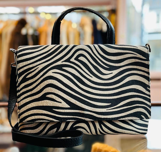 Zebra Print Leather Grab Bag